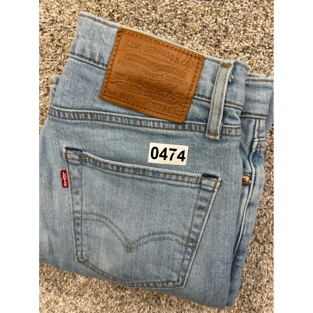 Levis Premium 511 Slim Fit Light Wash Denim Jeans Mens 29x32 04511-5285 #0474